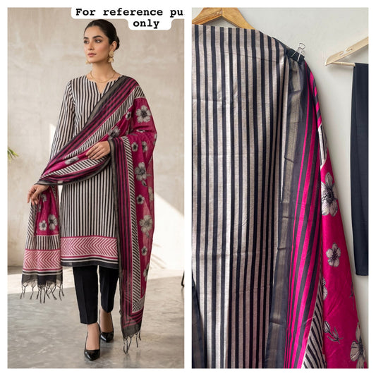 Mul chanderi maheshwari printed unstitched ladies suit Rc19065 (a)