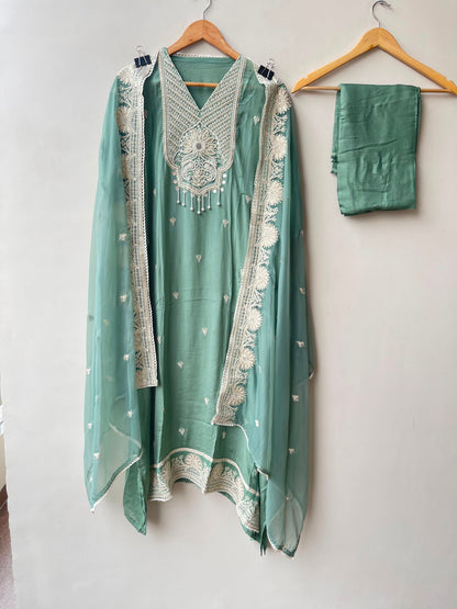 Chinnon fabric unstitched ladies suit Rc19031