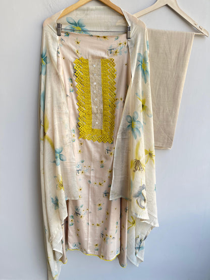 Mul cotton printed unstitched ladies suit Rc18376