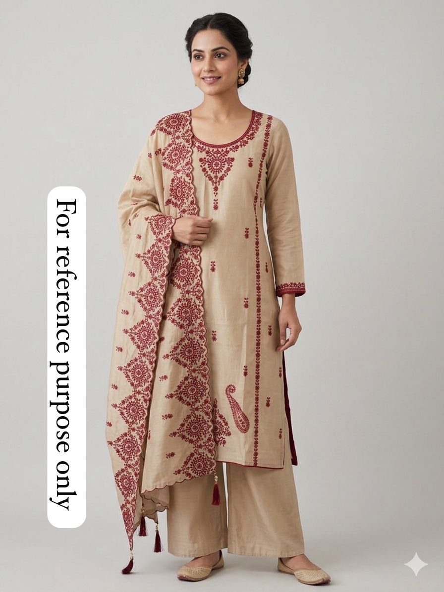 Mul Chanderi Unstitched Ladies Suit RC-18698