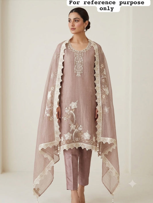 Pure Shimmer Tissue Ladies Unstitched Suit with Pearl Embroidery RC-19192(B) - Royal Chic by Priti (photo 2)
