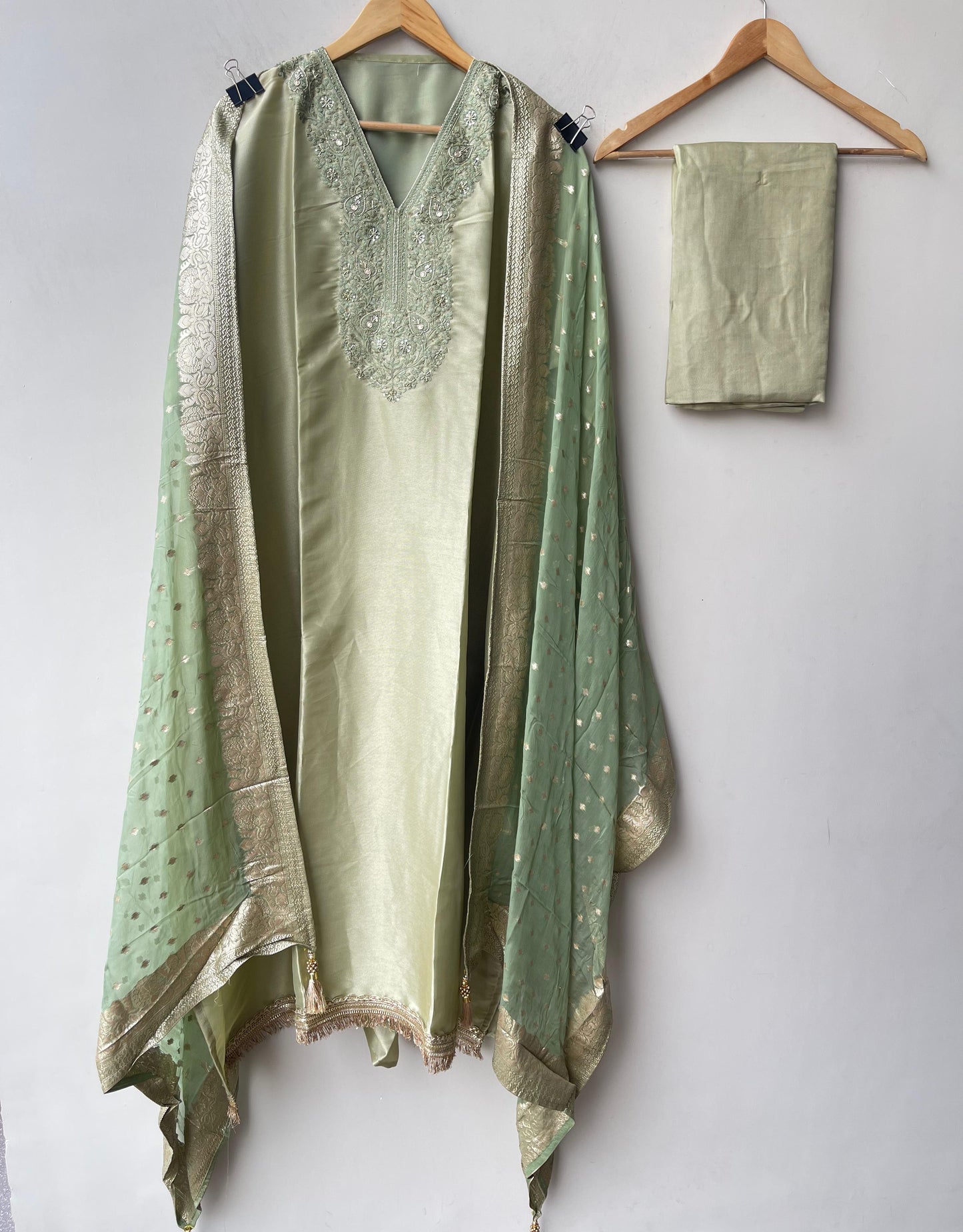 Pure Giraffe shimmer silk unstitched ladies suit