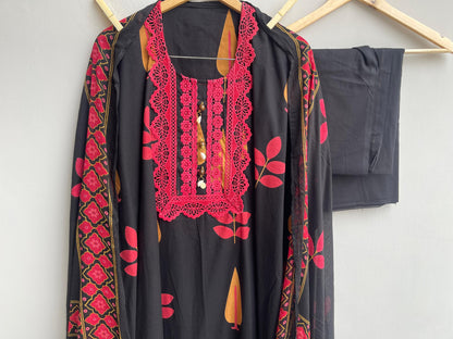 cotton printed unstitched ladies suit Rc18592