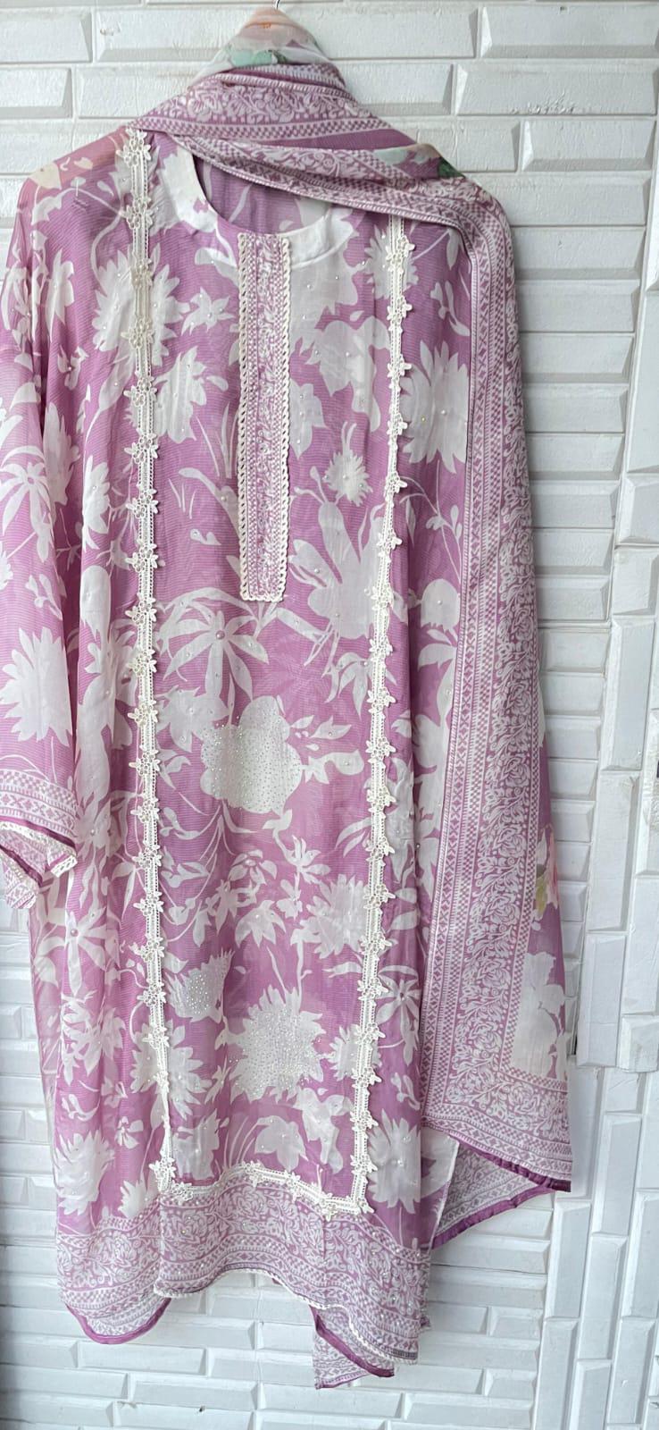 Organza unstitched ladies suit Rc17180