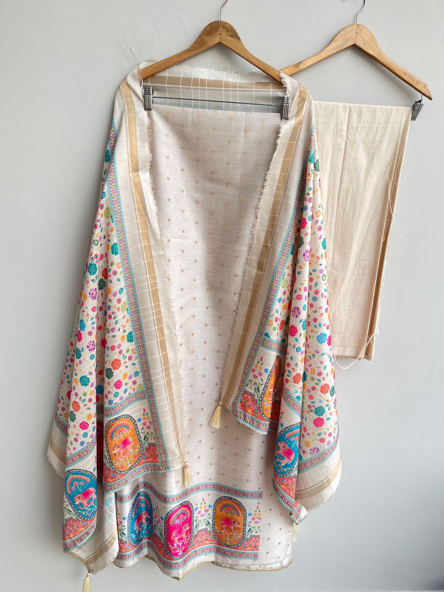 Banarasi shimmer linen unstitched ladies suit Rc18354 (c)