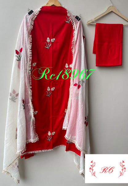 Mul cotton unstitched ladies suit Rc18967