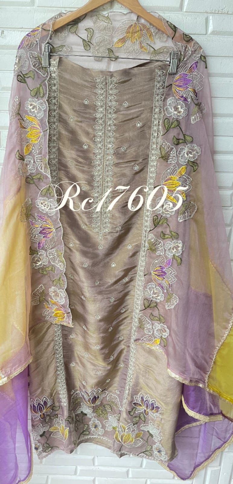 Shimmer silk unstitched ladies suit Rc17605