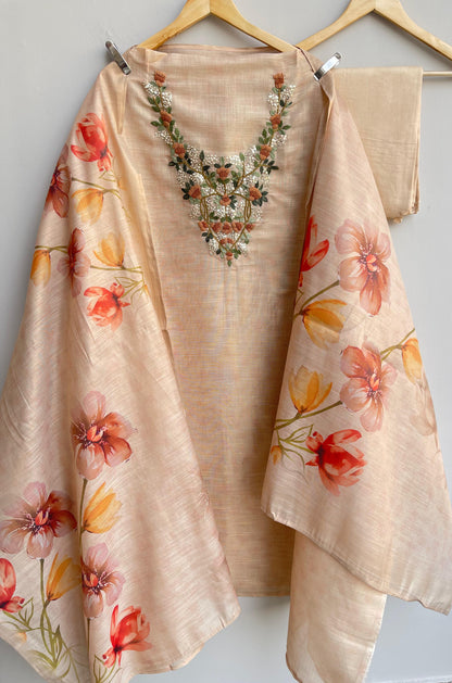 Self shimmer silk unstitched ladies suit Rc17925 (b)