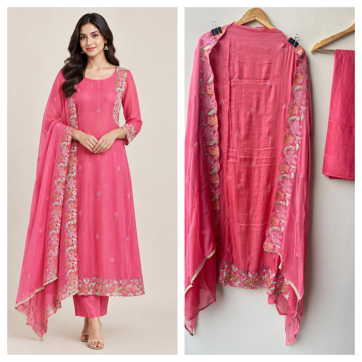 Classy Embroidered Designer Unstitched 3 Pcs Suit Set