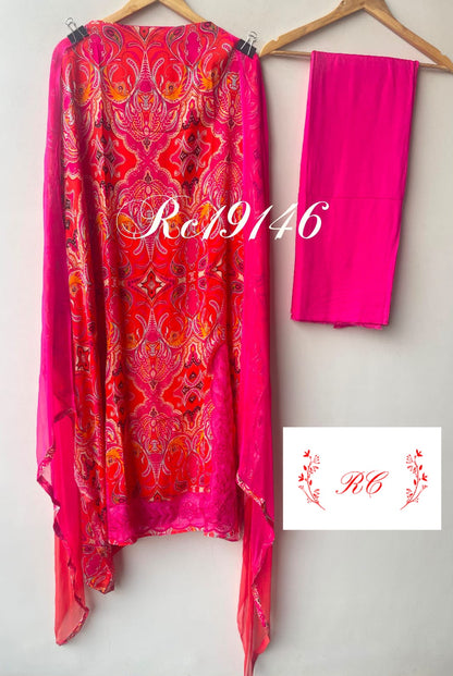 Organza Tuile printed ladies unstitched suit Rc19146
