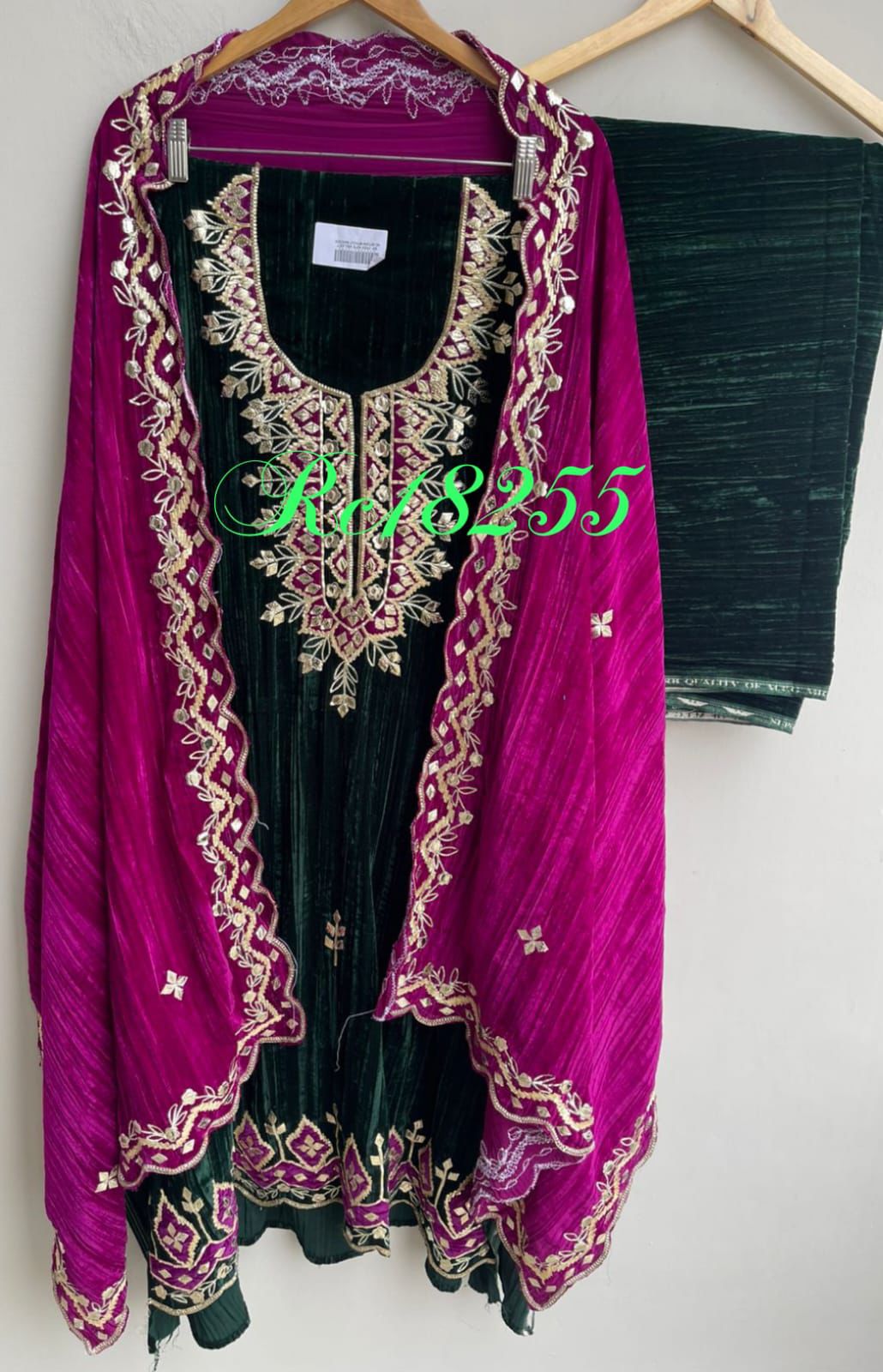 Micra crushed velvet unstitched ladies suit Rc18255 (a)