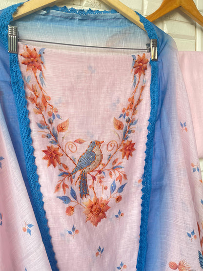Cotton linen unstitched ladies suit Rc17579 (b)