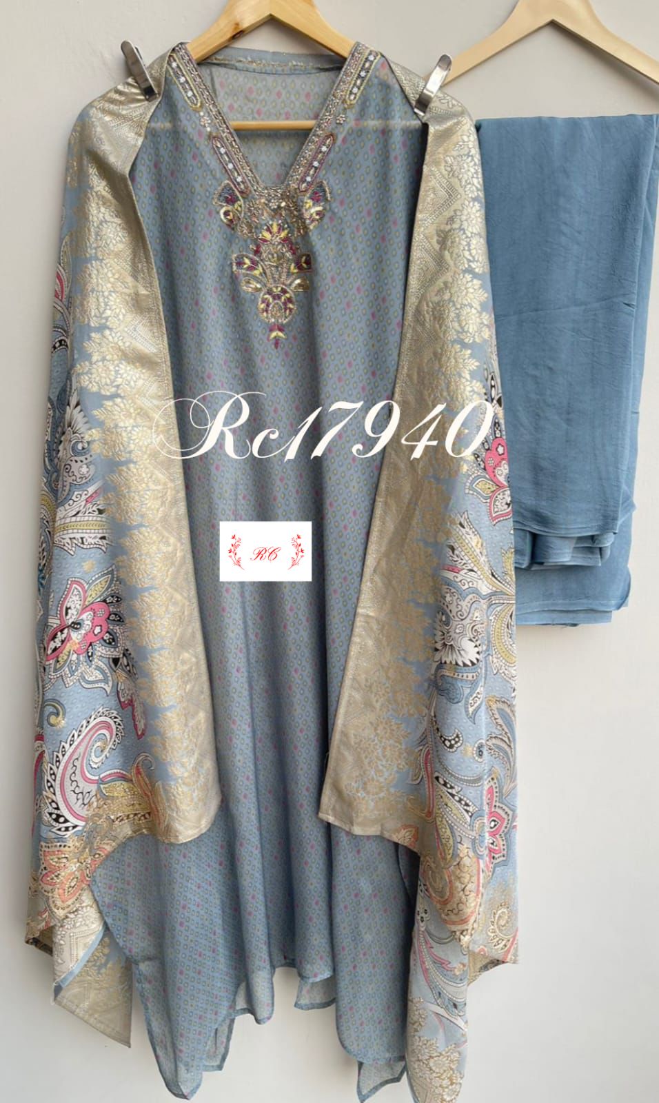 Organza unstitched ladies suit Rc17940