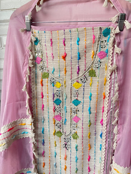 Mul Chanderi Unstitched Ladies suit Rc 17092 (b)