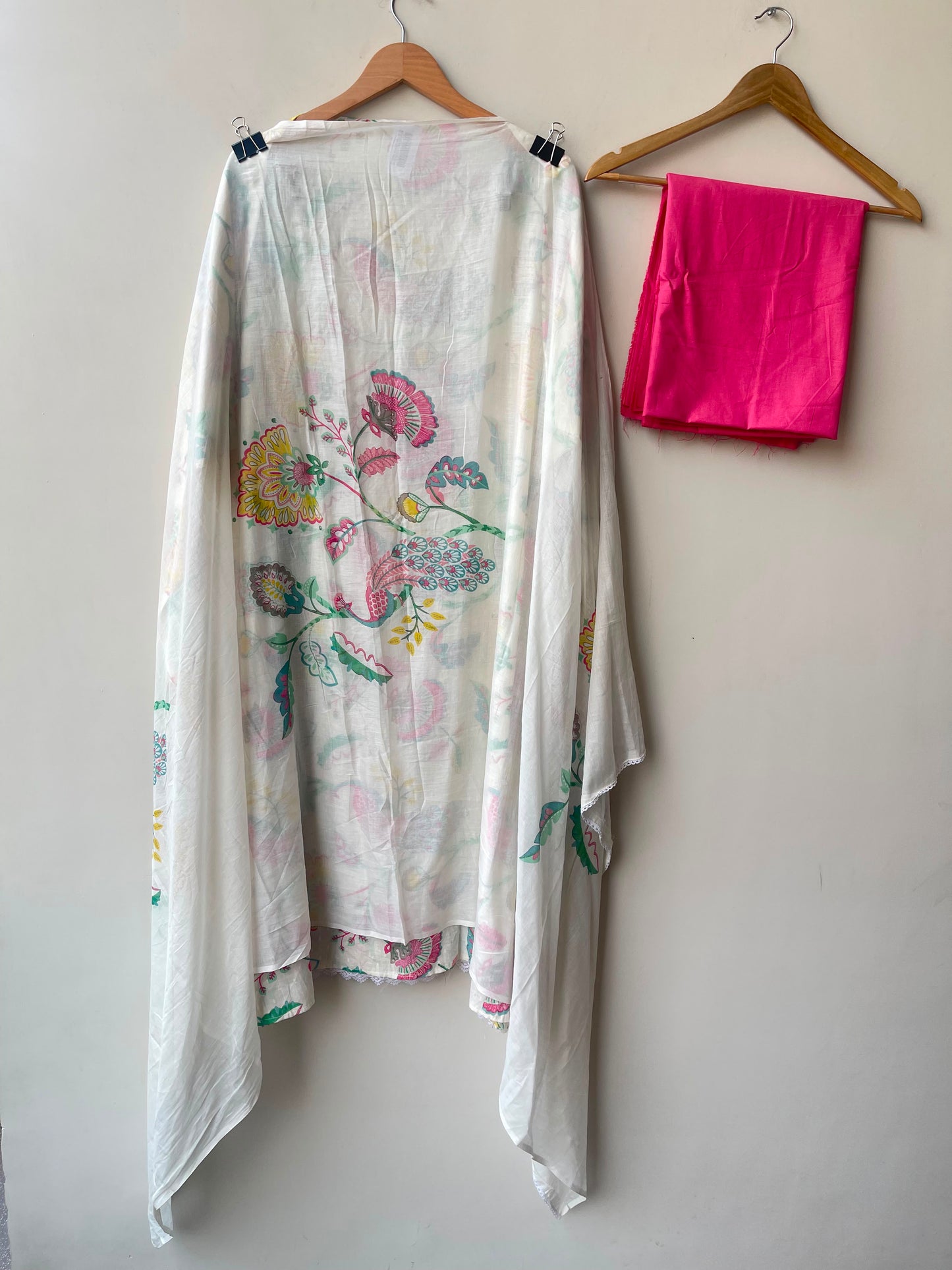 Self cotton printed unstitched ladies suit Rc18979