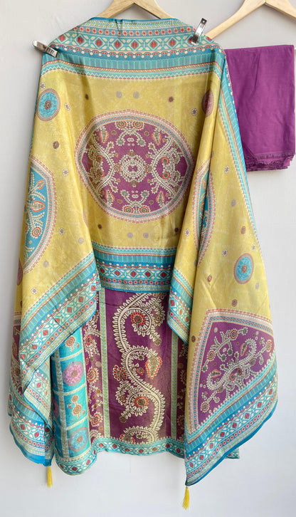 Shimmer silk unstitched ladies suit Rc17920