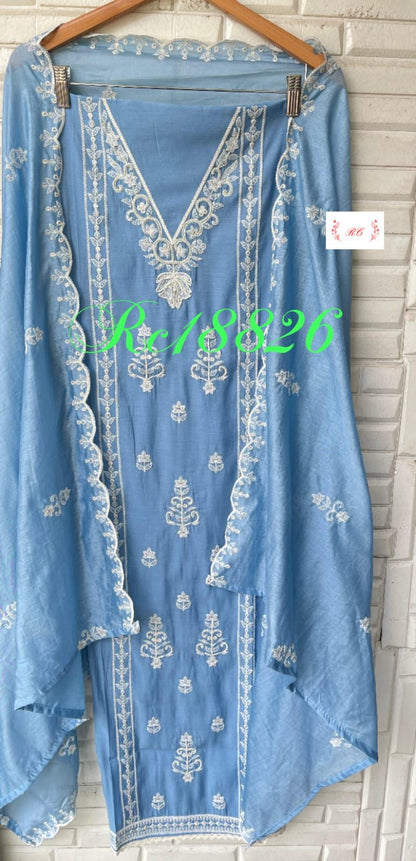 Mul Chanderi Unstitched Ladies Suit RC18826 – view 6