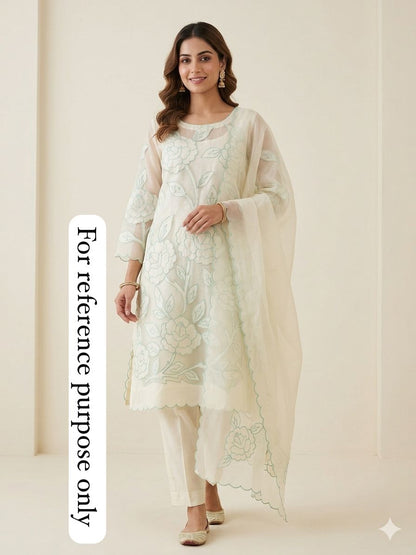 Cotton chanderi unstitched ladies suit Rc18910