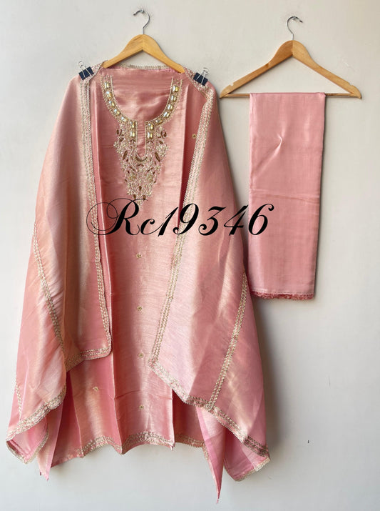 Shimmer Giraffe Silk Ladies Unstitched Suit