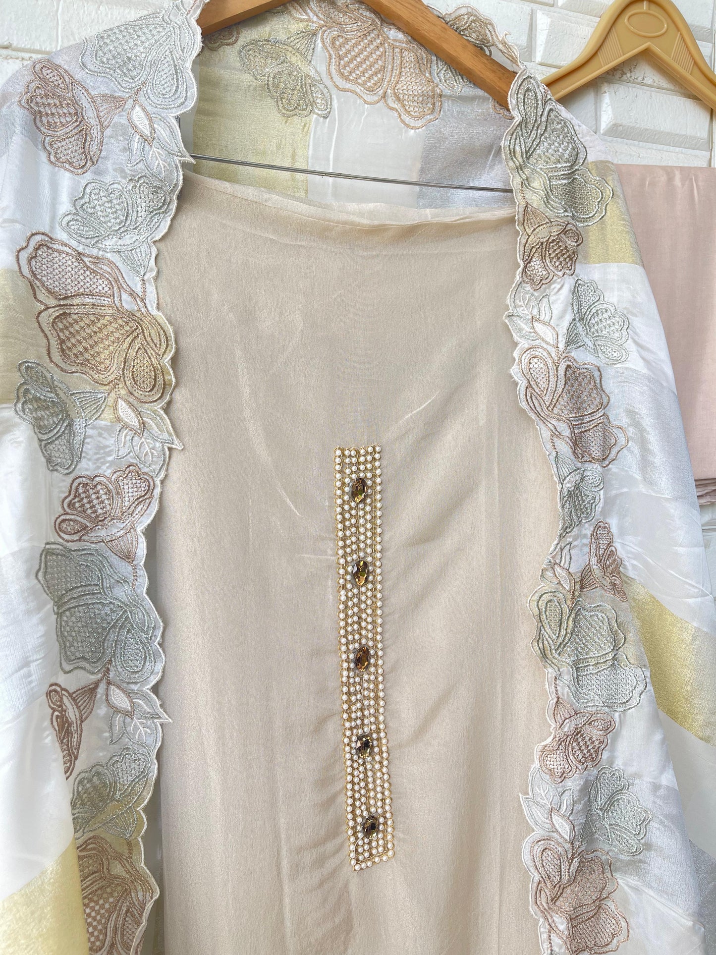 Shimmer silk unstitched ladies suit Rc17854