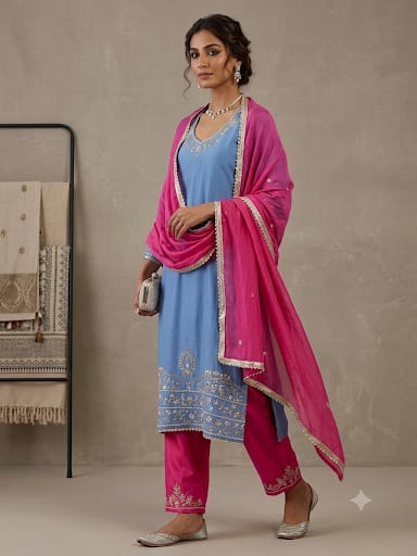 Fine organza unstitched ladies suit Rc19234