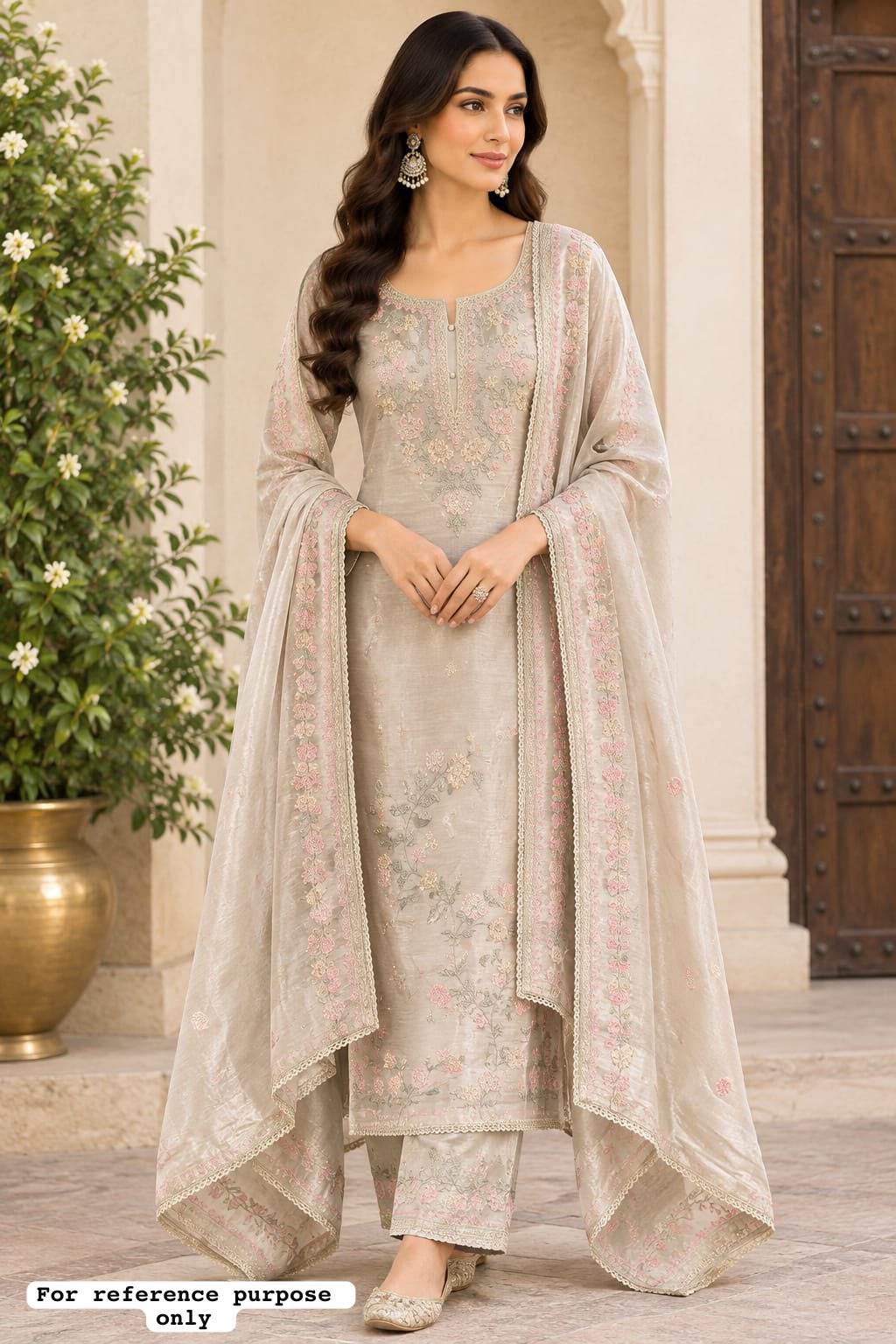 Premium Shimmer Silk Designer 3 pcs Unstitched suit Set