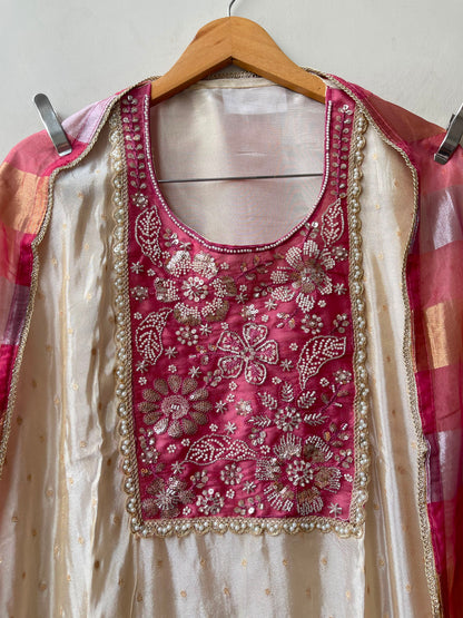 Banarasi shimmer silk ladies unstitched suit Rc19137
