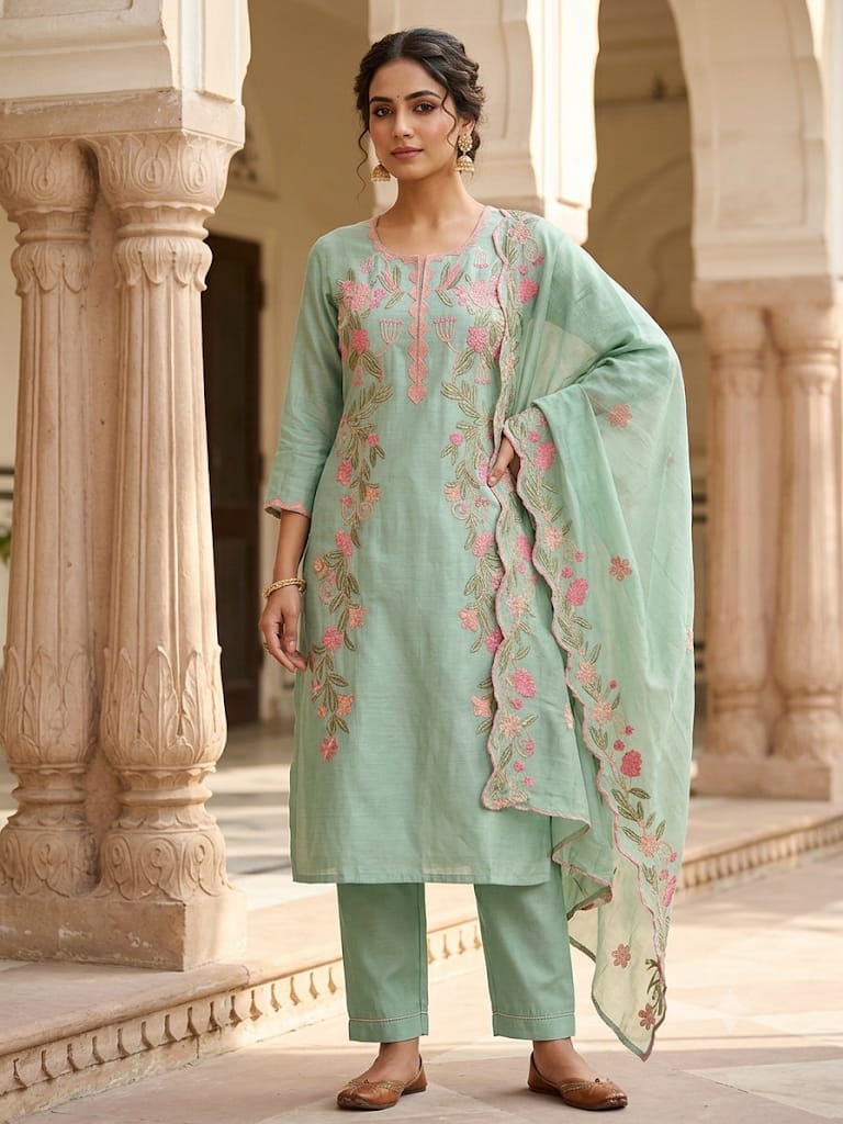 Mul chanderi unstitched ladies suit Rc19309 (c)