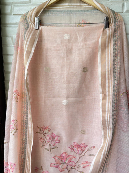 Linen kora unstitched ladies suit Rc17158