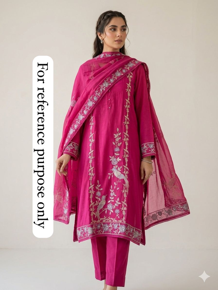 Mul Chanderi Unstitched Ladies Suit - RC18874 – view 2
