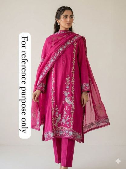Mul Chanderi Unstitched Ladies Suit - RC18874 – view 2