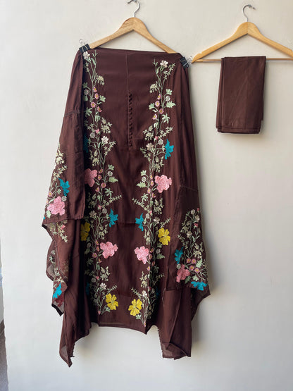 Mul chanderi cotton printed unstitched ladies suit Rc19329 (b)