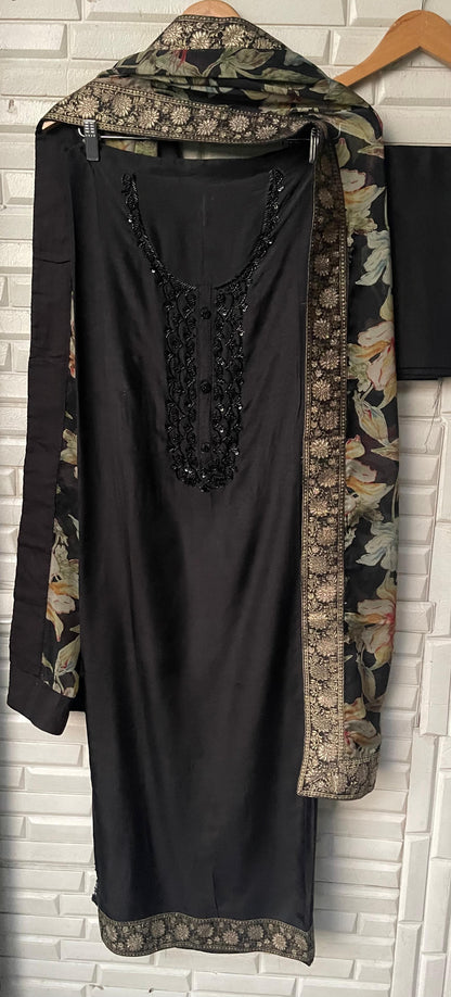 Muslin silk unstitched ladies suit Rc17471