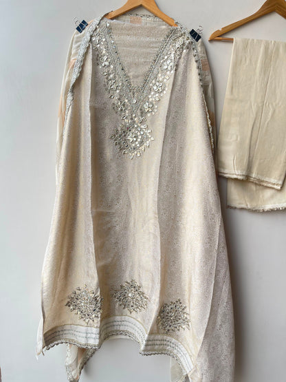 Pure self shimmer brocade silk unstitched ladies suit Rc19206