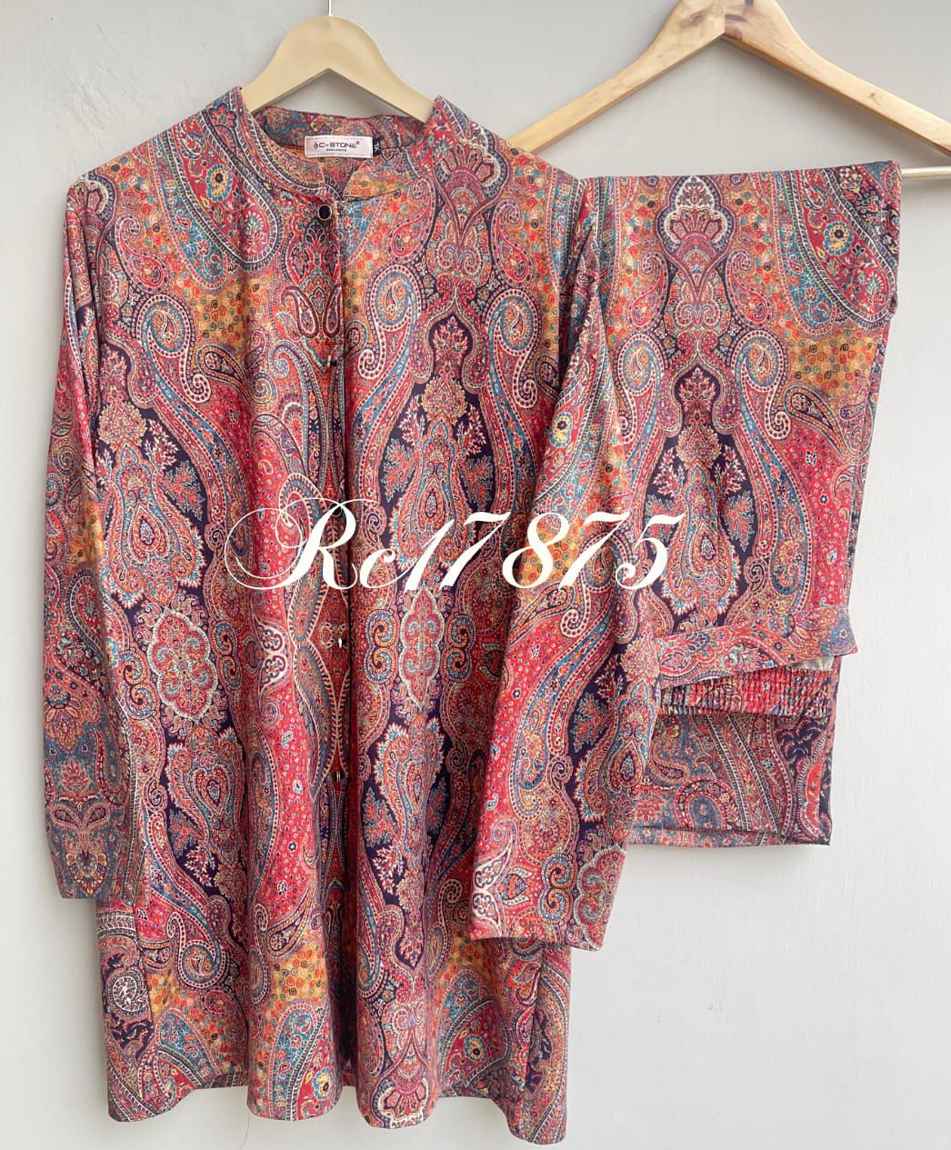 Imported velvet readymade ladies winter coord set Rc17875