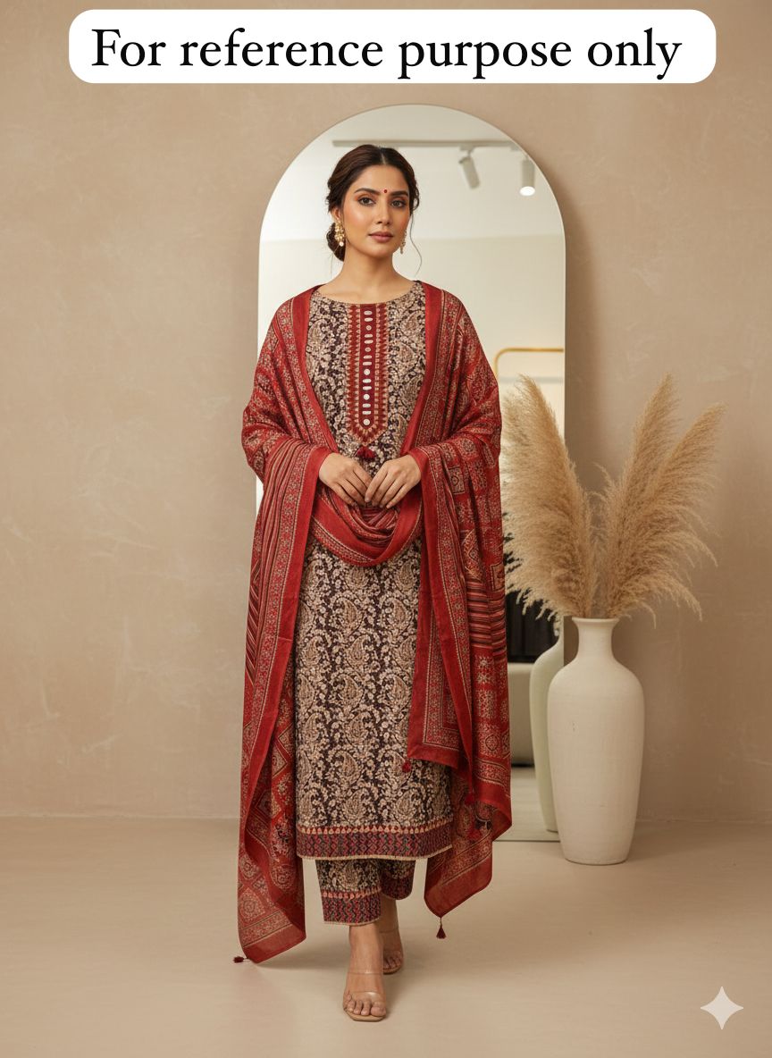 Gajji silk unstitched ladies suit Rc18409