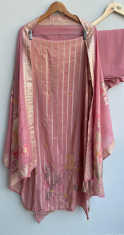 Banarasi Shimmer Silk Unstitched Ladies Suit RC-17825 (b) – view 2