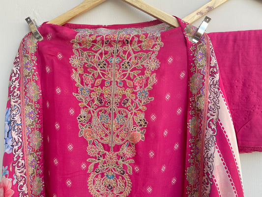 Organza unstitched ladies suit Rc17894