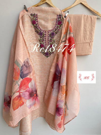 Shimmer linen unstitched ladies suit Rc18474 (b)