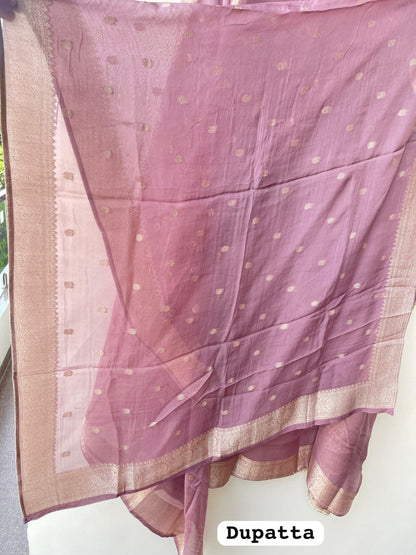 Pure Banarasi brocade silk unstitched ladies suit Rc19348 (a)