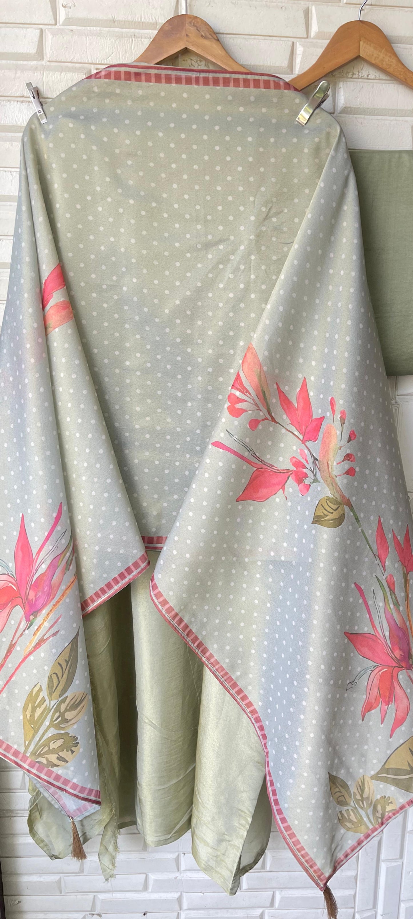 Shimmer silk unstitched ladies suit Rc17794