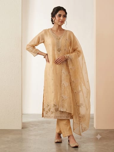 Shimmer tissue unstitched ladies suit Rc19340 (b)