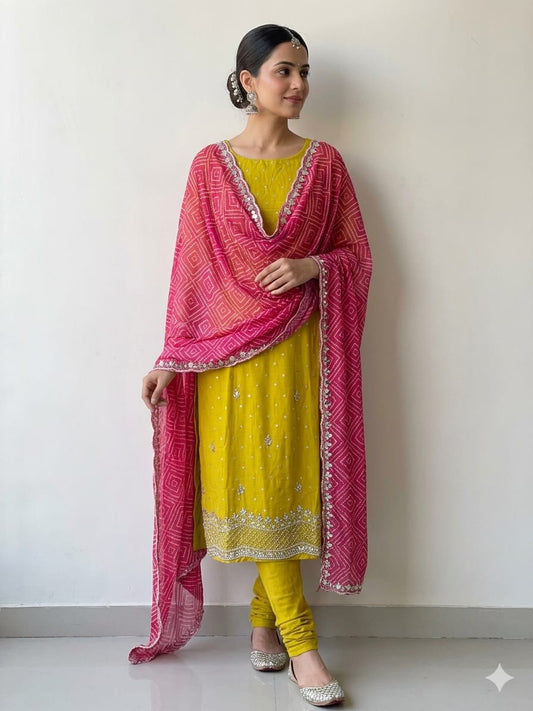 Exquisite Banarasi Organza Unstitched Salwar Suit Designer 3 Pcs Set