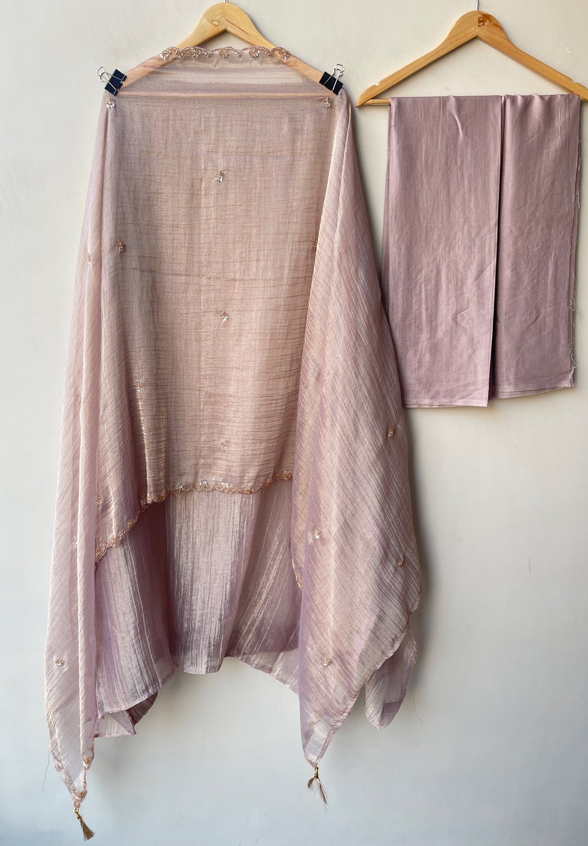 Exquisite Crushed Shimmer Tissue Designer 3 Pcs Suit Set