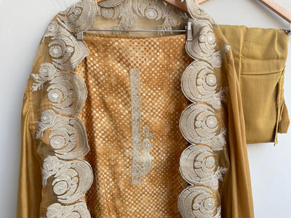 Banarasi muslin silk unstitched ladies suit Rc17834 (a)