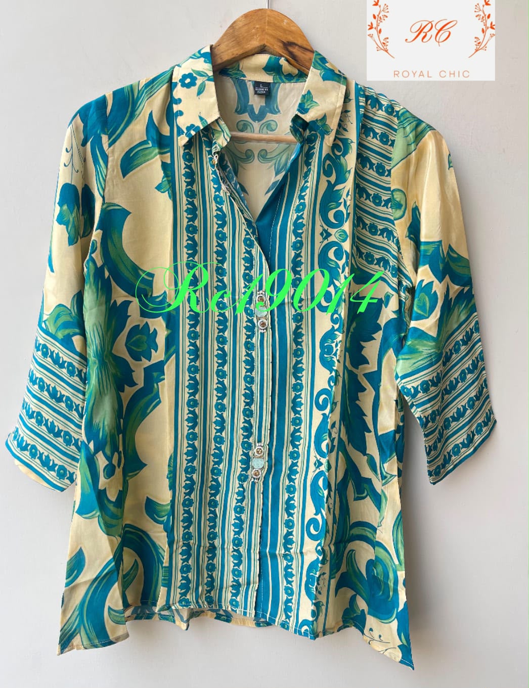 Satin crepe readymade stiched ladies shirt Rc19014 (a)