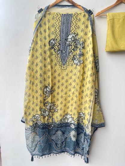 Organza printed unstitched ladies suit Rc19225