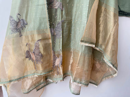 Banarasi shimmer mul chanderi unstitched ladies suit Rc19262 (b)