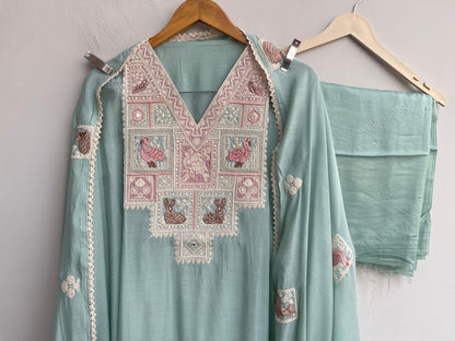 Mul chanderi unstitched ladies suit Rc18458 (d)