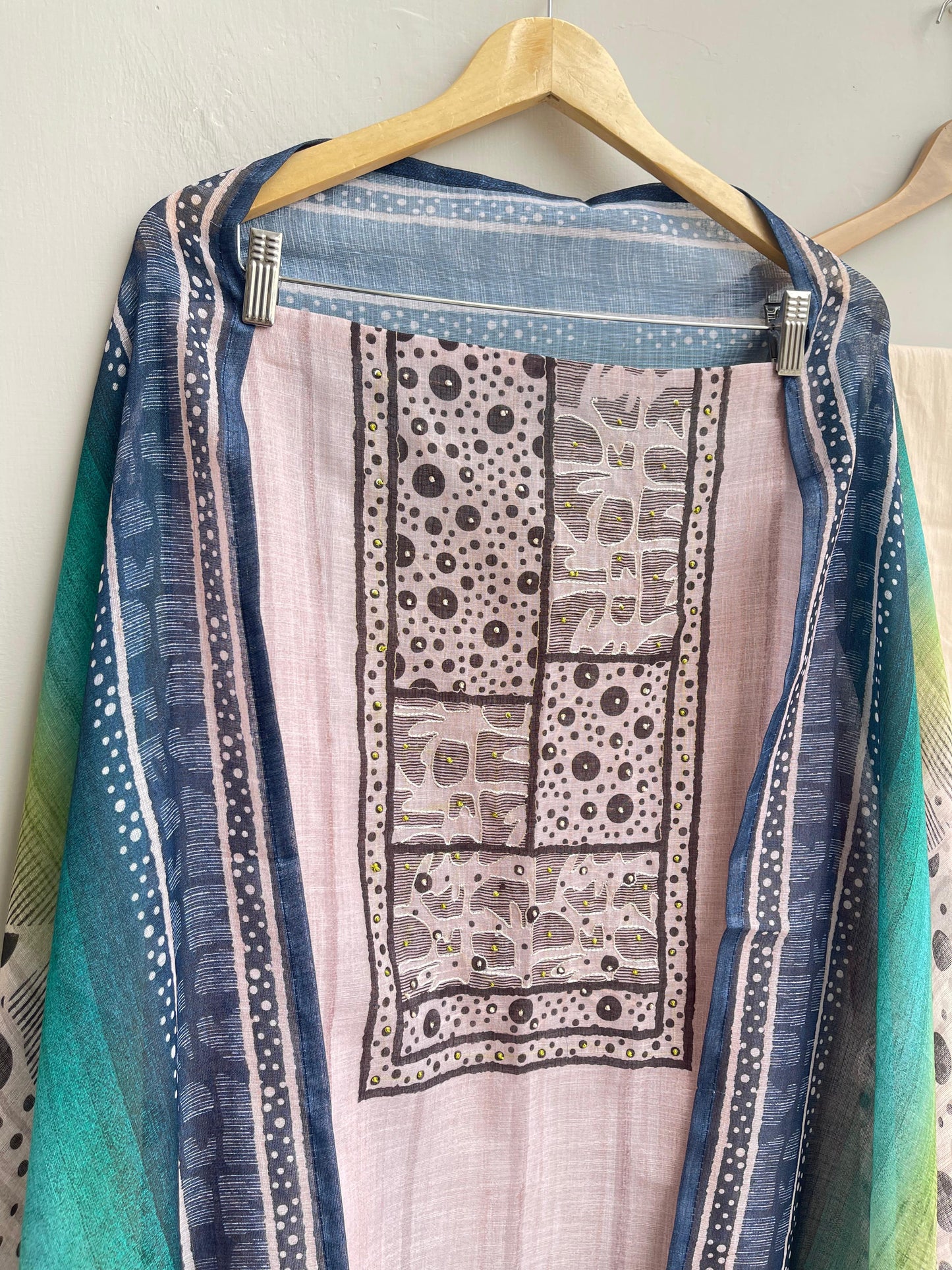 Linen printed unstitched ladies suit Rc18445 (c)